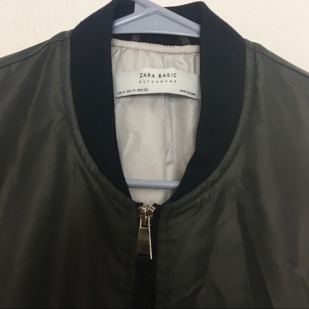 Zara Basic Green Outerwear Jacket - image 4